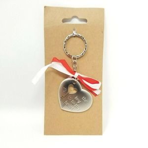 The Key To My Heart Silver Charm Keychain